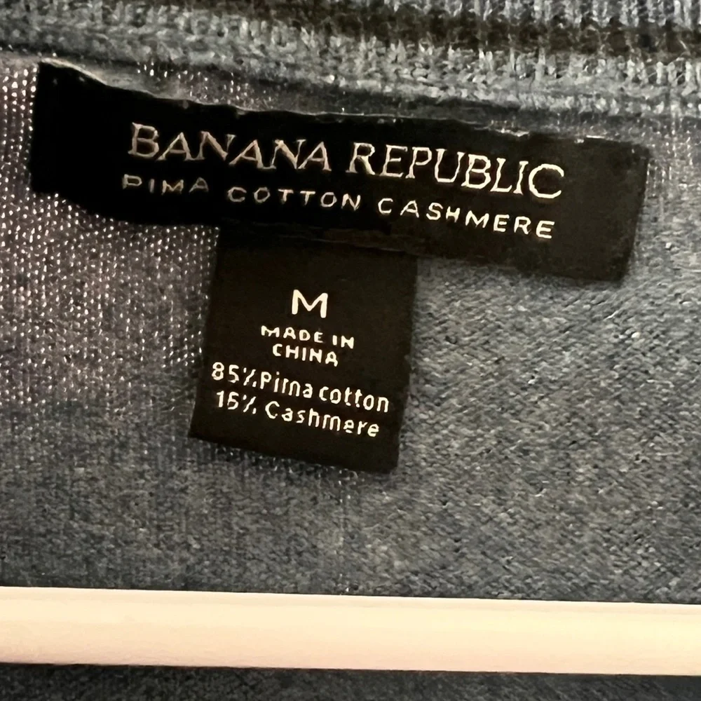 Banana Republic Pima Cotton Cashmere Full Zip Sweater Blue gray Size M